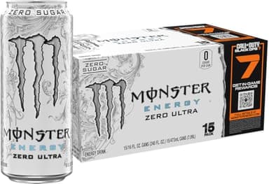 Monster Energy Zero Ultra, Sugar Free Energy Drink, 16 Ounce