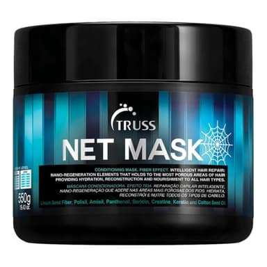 TRUSS Net Deep Conditioning Hair Mask for Damaged Hair - Formulated with Nano-Regeneration for Protein Replenishment, Hydration & Shine - Reduces Frizz, Defines Curls & Restores Elasticity (19.4 Oz)