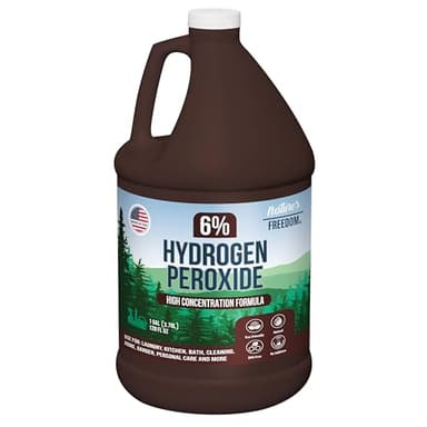 Nature's Freedom 6% Hydrogen Peroxide, Food Grade H2O2 and Purified Water Only, 1 Gallons Solution