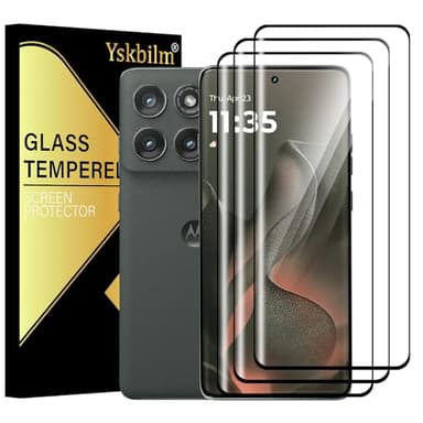 Yskbilm (3 Pack) For Motorola Edge 2025 Screen Protector,HD-Clear 9H Tempered Glass [3D Touch][Bubble-Free][Anti-Scratch] Screen Protector Glass For Motorola Edge 2025/60 Fusion /60 Pro