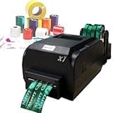 ZHPPED Satin Ribbon Printer Machine 4 Row Digital Ribbon Printer 200dpi 150 mm/s Label Printer Foil Stamping Printing Machine,12-20mm Width, Supports 50+ Languages for Gift Wrapping