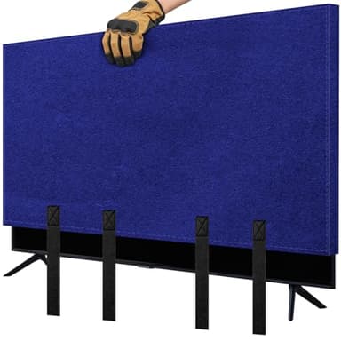 TV Cover for Moving, Fits to 70"- 75" Flat Screen TV Moving Cover, Dustproof Felt TV Screen Covers, Anti-Scratch TV Bags for Moving with Bottom Strap for House Moving, Home Renovation (L)