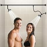 NTPN Dual Shower Head for Couples, High Pressure Double Shower Heads for Two People Rod, Two Showerhead System Fit 2 Person, Birthday Gifts for Women Men, Easy Install, Spa-Like Water Pressure (Black)