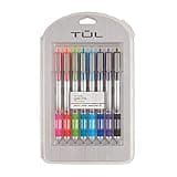 TUL Retractable Gel Pens, Needle Point, 0.5 mm, Gray Barrel, Assorted Bright Ink Colors, Pack Of 8
