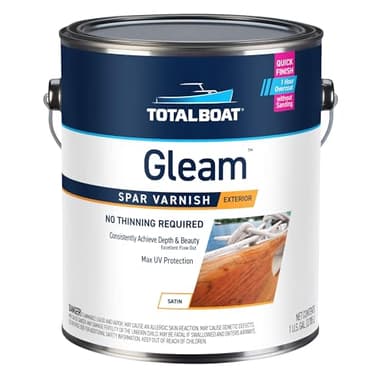 TotalBoat Gleam Marine Spar Varnish for Boats & Outdoor Wood - Satin Gallon