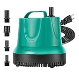 VIVOSUN 1150GPH 100W Submersible Pump for Fish Tank, Pond, Aquarium, Hydroponic Systems with 5ft Power Cord and 4 Nozzles Blue
