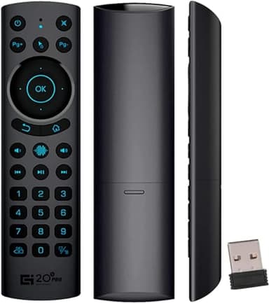 G20BTS Plus Wireless Bluetooth 5.0 Voice Backlit Remote Control Support 2.4G USB Gyroscope IR Learning Remote Control for Android TV Box(G20S Pro Plus)