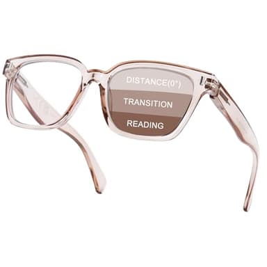 YUKANG Progressive Multifocal Reading Glasses for Women Men, Anti Glare/Eyestrain Blue Light Multifocus Computer Readers LBrown 2.5