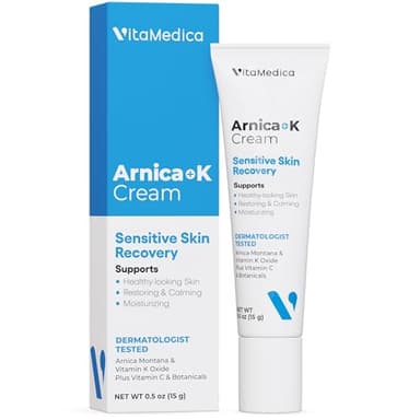 VitaMedica Arnica + Vitamin K Bruise Recovery Cream for Face & Under-Eye, Sensitive-Skin Formula, Post-Procedure Support, 0.5 oz