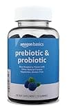 Amazon Brand - Solimo Prebiotic & Probiotic Gummies, 2 Billion CFU, Blue Raspberry, 50 Count (2 per Serving)