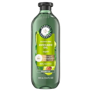Herbal Essences Avocado Oil Sulfate Free Shampoo, Hair Repair, 13.5 Fl Oz, with Certified Camellia Oil and Aloe Vera, For All Hair Types, Especially Damaged Hair