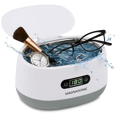 Magnasonic Ultrasonic Cleaner - 20oz Tank Ultrasonic Jewelry Cleaner & Ultrasonic Retainer Cleaner, Digital Timer, 5 Cleaning Modes for Glasses, Rings, Dentures, Tools, Aligners (UC22)
