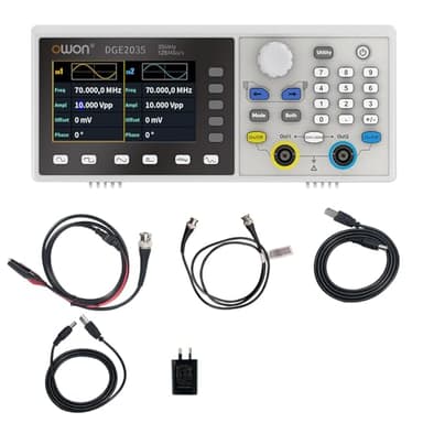 OWON DGE2035 Dual-Channel Arbitrary Waveform Generator, 35MHz Function Generator, 125MSa/s Sampling Rate, 14-bit Resolution, 3.6” TFT LCD, Signal Generator with AM/FM/FSK Modulation, PC Control