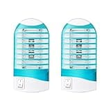 Indoor Bug Zapper for Home Mosquito Killer Trap Zapper, Electric Gnat Fly Trap Zapper for House Plug in Bug Killer Light Lamp Eliminates Flying Pests 2 Pack
