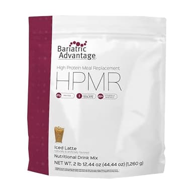 Bariatric Advantage High Protein Meal Replacement Drink Mix - Protein Powder Whey Isolate for Gastric Bypass & Sleeve Gastrectomy Patients - 28 Servings with 27 g Protein - Iced Latte - 44.44 oz