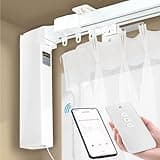 Smart Electric Curtains Track, Ceiling Curtains Track Adjustable Retractable Motorized Curtain Rod From 70 to 129 Inches, Automatic Curtain Opener, Work with Alexa/Google Home/Tuya Voice Control
