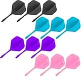 CyeeLife 12pcs Moulded Dart Flights and Shafts 2BA,one Piece Integrated Accessory CF01