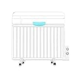 IIPOSAQQ Ultra-Thin Wall-Mounted Oil Filled Heater 1300W Energy-Saving Silent Heat-Resistant Electric Radiator with Drying Rack Humidification Box Moving Casters White