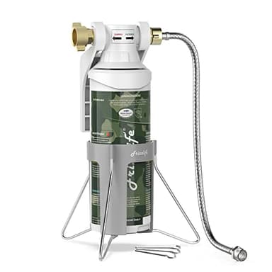 FRIZZLIFE RV Water Filter-NSF/ANSI 53&42 Certified Inline Hose Filter for RV-0.5 Micron High Water Pressure, Reduce Chlorine, Lead, Heavy Metals, Odors - for Marine, Camper, Garden, MV99