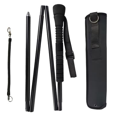 Aventik Fold-able Wading Staff Water Depth Safety Warning Sign Coated Stainless Steel Core T7075 Aluminum Body Corrosion Resistance(WS-090)