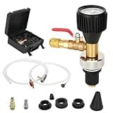 Coolant Vacuum Refill Kit, Cooling System Leak Checker Radiator Vacuum Fill Kit Equip 1 US & 1 European Standard Splice, 4 Adapters for Pressure Testing, Leak Detection, Coolant Refill, Airlock Purge