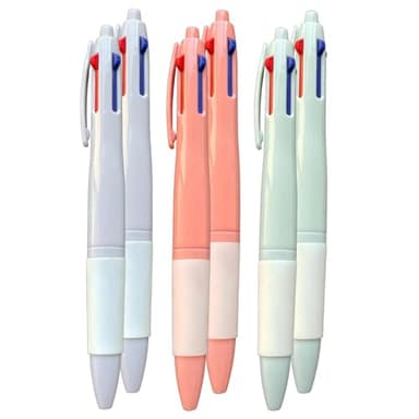0.5mm Fine Point Retractable Oil Gel Pen, 6 Pack 4-in-1 Multicolor Pen, 4 Colors in One Smooth Writing Pen with 3 Barrel Colors, Quick Dry & Non-Smudge Ink for Office School Journaling Note Taking