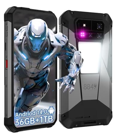 8849 Tank 4 Pro Rugged Phone Unlocked, 1TB ROM 5G Android 14 Mobile Phones with Projector, 6.73’’ 120Hz AMOLED Screen IP68 Waterproof Cell Phone, 36GB RAM/11600mAh(120W)/1200LM Camping Light/OTG/GPS