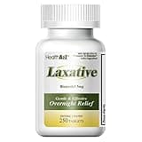 HealthA2Z Laxative Bisacodyl 5mg | 250 Counts | Gentle and Fast Overnight Relief for Constipation