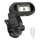Sondery Guitar Ukulele Tuner Clip On Rechargeable, Easy to Read Simple TFT Screen Extremely Fast and Accurate Tuning, Headstock Chromatic Tuner Pitch 410-460Hz, Good to Use in Strong Light