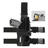 Universal Drop Leg Tactical Gun Holster fit Pistols with Optic/Light/Laser, Adjustable Thigh Nylon Gun Holster Compatible with Glock 1911 S&W Sig Sauer Ruger Taurus Berreta CZ HK and More