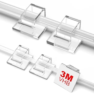 TidyHelper 105 PCS Christmas Light Clips (Small & Large), Adhesive Hooks for Outdoor String Lights, Clear Cable Clips Wire Holder Cord Organizer for Patio, Porch Holiday Decor Cable Management