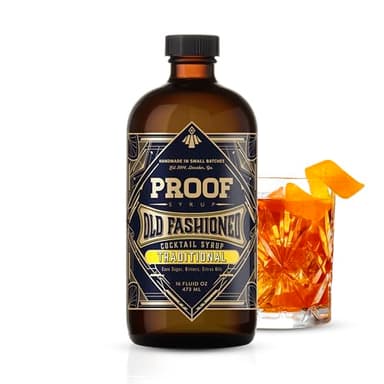 Proof Syrup Old Fashioned Cocktail Mix - Made with Real Bitters & Cane Sugar - Traditional Old Fashion Flavor - Fast, Easy, Delicious, Handcrafted Cocktail Syrup - 16oz - 1 Bottle