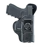 Maxx Carry IWB Leather Gun Holster for Walther PPQ, PPQ M2, PPQ .45 | CANIK TP9SF Elite | FN FNX45 | H&K HK 45, USP 9mm & 40 S&W | Sig Sauer P250 Compact, Black, Right Hand Draw