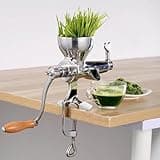 HAWOK Manual Wheatgrass Juicer, Stainless Steel Hand Crank Wheatgrass Juicer, Hand Fruit& Vegetables Squeezer