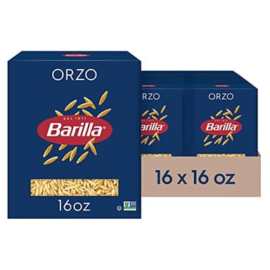 Barilla Orzo Pasta, 16 oz. Box (Pack of 16) - Non-GMO, Made with Durum Wheat Semolina - Kosher Certified