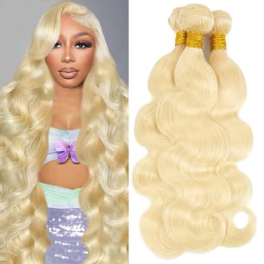 613 Blonde Bundles Human Hair 18 20 22 Inch 613 Bundles Human Hair 100% Unprocessed 16A Brazilian Virgin Raw Bundle 613 Body Wave Bundle Extensions for Women