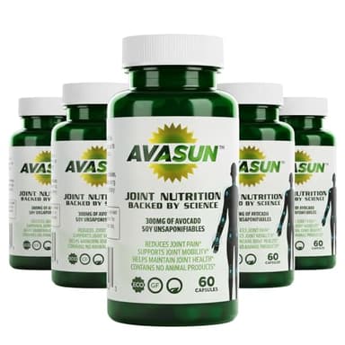 ASU Joint Support Supplement – 300mg Avocado Soy Unsaponifiables for Joint Comfort, Mobility & Cartilage Health, Clinically Studied, Plant-Based, Non-GMO, Gluten-Free, 60 Capsules (12 Month Supply)