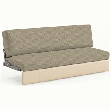 JUIN RV Couch Cover for Sofa: 2 PCS Seat & Backrest Sofa Covers for Jackknife Sleeper Sofas Bed - Camper Cushion Couches Cover for RV Furniture with 1CM Elastic - Khaki