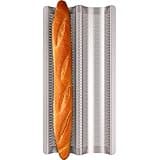 Fulimax Baguette Pan French Bread Pans For Baking Pans, Nonstick 2 Slots Perforated Italian Loaf Pan Mold Long French Bread Pan Golden