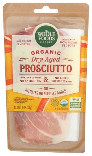 WHOLE FOODS MARKET Organic Sliced Prosciutto, 3 OZ