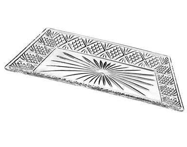 Godinger Dublin Rectangular Crystal Tray, 12 Inch x 6.5 Inch