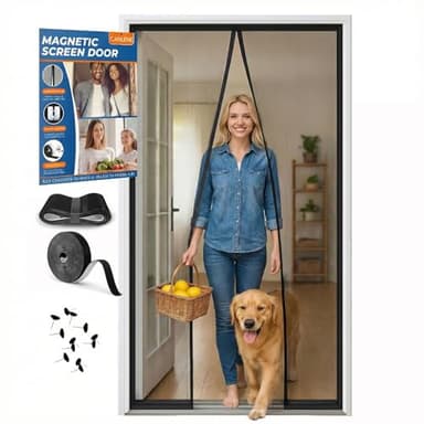 CANLENE Premium Magnetic Screen Door, Heavy-Duty Reinforced Mesh, Ultra-Dense Weave, Smooth Auto-Close, Pets & Kids – Hands-Free, No-Gap Seal