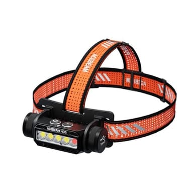 ACEBEAM H35 2600 High Lumens 5-Core Dual-light Source Headlamp with 200 Lumens Red Light, 100° Wide Beam Head Lamp, 5Mode LED Headlamp Rechargeable, Bright Head Lights for Forehead, Hard Hat Headlight