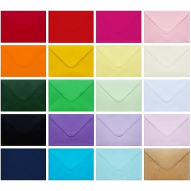 60 Pack Colored Envelopes 4x6, Self Adhesive A4 Envelopes for Greeting Cards, Business Cards, Photos, Invitation Envelopes for Wedding, Baby Shower, Party (20 Colors, 4.45 x 6.34")