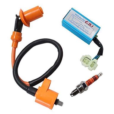 High Performance Racing GY6 Ignition Coil 6 Pin AC CDI Box +3 Electrode Spark Plug Kit for 50cc 125cc 150cc Moped Scooter ATV Go Kart