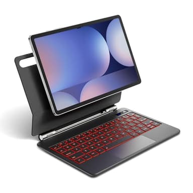 Magnetic Keyboard Case for Samsung Galaxy Tab S10+/ S9+ /S9 FE+/S8+/S7+/S7 FE 12.4", 7 Color Backlit Wireless Bluetooth Magic Keyboard Case Cover Stand,Multi-Touch Trackpad,LED Power Display