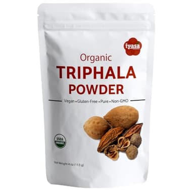 Iyasa Holistics Triphala Powder Organic 4 oz – USDA Certified Ayurveda Blend with Bibhitaki, Haritaki & Amla Powder – Supports Daily Rejuvenation & Digestive Balance – Pure Ayurveda Products