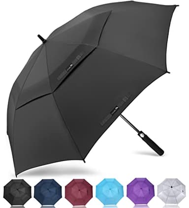 ZOMAKE Golf Umbrella Windproof, Extra Large Oversized Heavy Duty Double Canopy for Rain, Sports Games & Push Cart(68inch,Black)