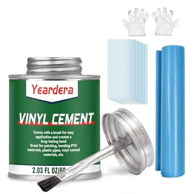 Vinyl Cement, High Strength Vinyl Glue, Waterproof PVC Cement, High Strength Pool Patch Repair Kit Underwater for a Variety of Inflatables, Pool Liners, Tarps, Hot Tubs, Air Mattresses(2.03oz)