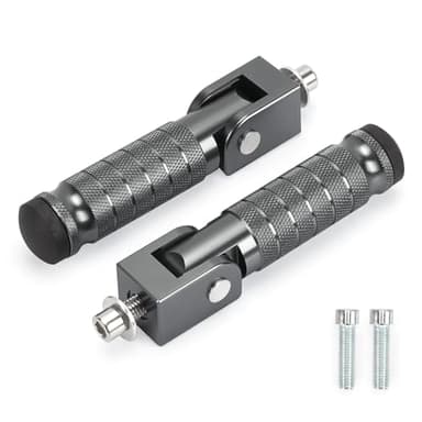XINGWU M8 Motorcycle Foot Pegs 90 Degree Foldable Bike Pegs CNC Anti-Skid Universal for Super 73 Yamaha Honda Suzuki Aprilia Electric Car Motorbike Scooter Mini Bike Ebike Dirt Bike Go Kart (Titanium)